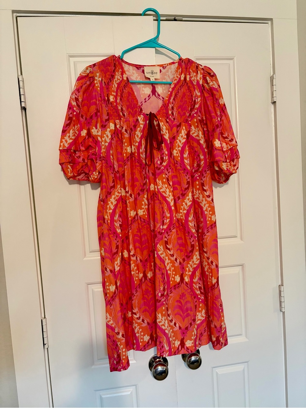 Pink & Orange Patterned Mini Dress